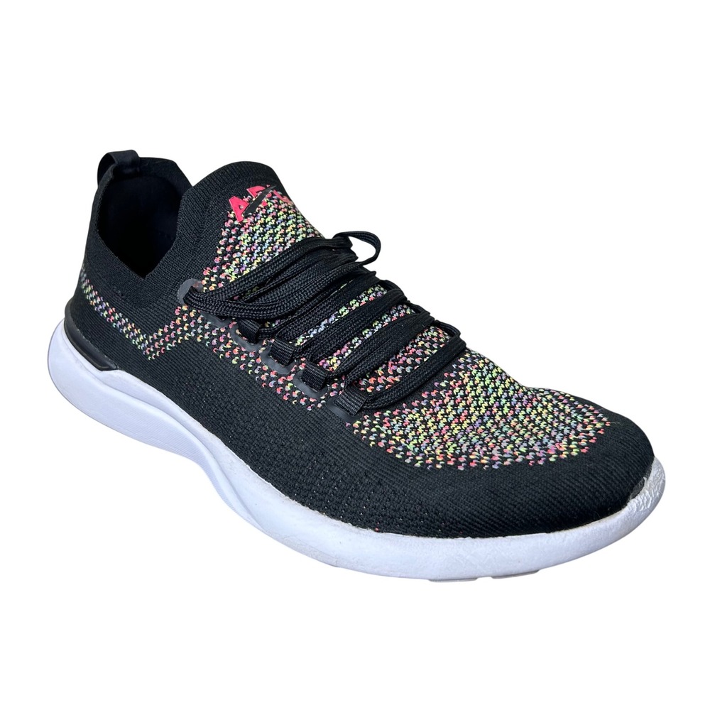 APL Sneakers Size 7.5‎ TechLoom Breeze Womens Running Shoes Black Multi Rainbow